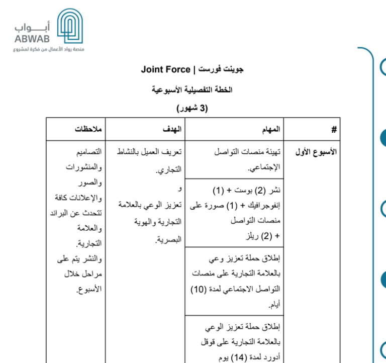 الخطة التفصيلية – جوينت فورست – Joint Force
